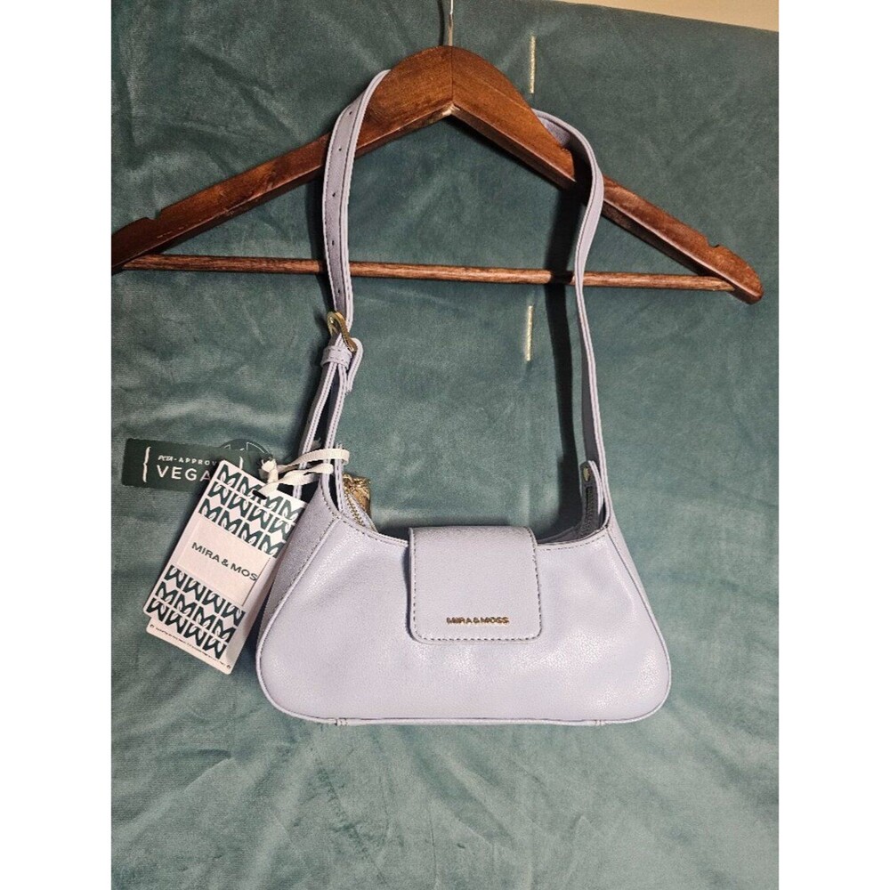 Mira & Moss Graciela Petite Shoulder Bag Vegan Leather Ice Blue NWT